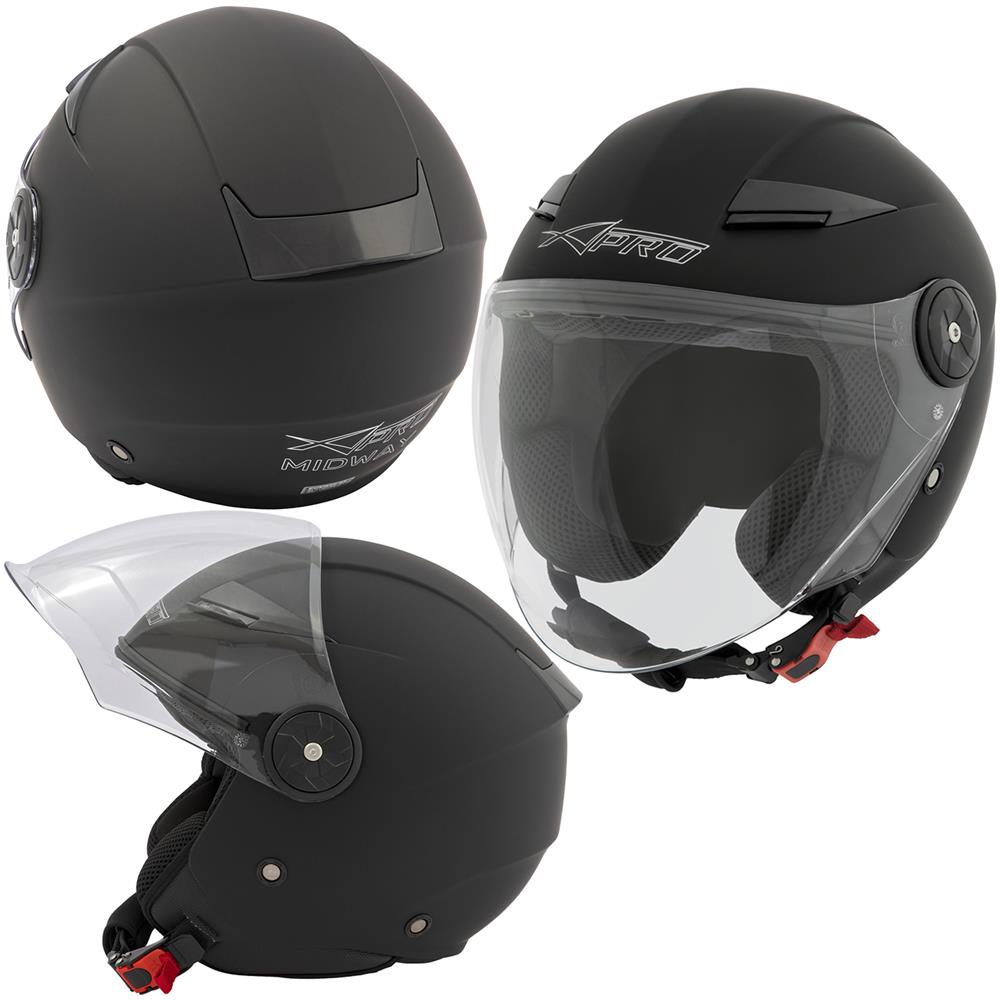 Jet City Casco Moto Doppia Visiera Certificato Ece 22-05 Scooter Nero Opaco L - Foto 10
