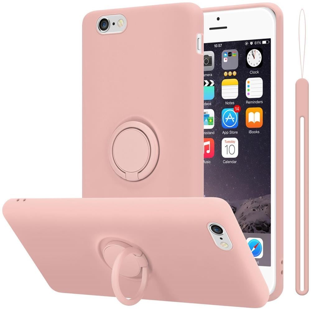 Custodia Compatibile Con Apple Iphone 6 / 6s In Liquid Rosa - Coperchio Protettivo In Silicone Tpu Flessibile Con Anello - Foto 1