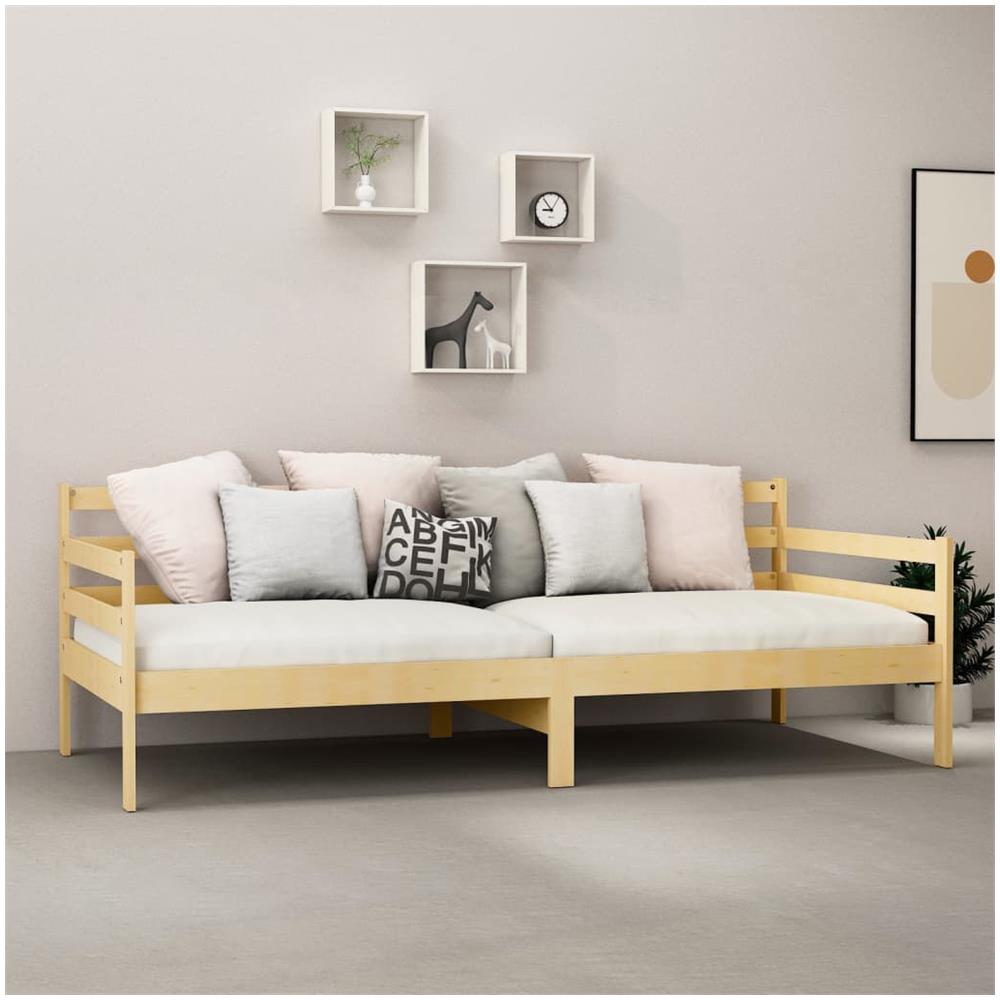 Divano Letto con Materasso 90x200 cm Legno Massello di Pino - Foto 3