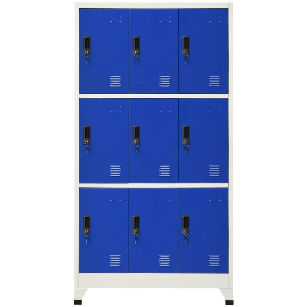 Armadietto Con Serratura Grigio E Blu 90x45x180cm Acciaio - Foto 2