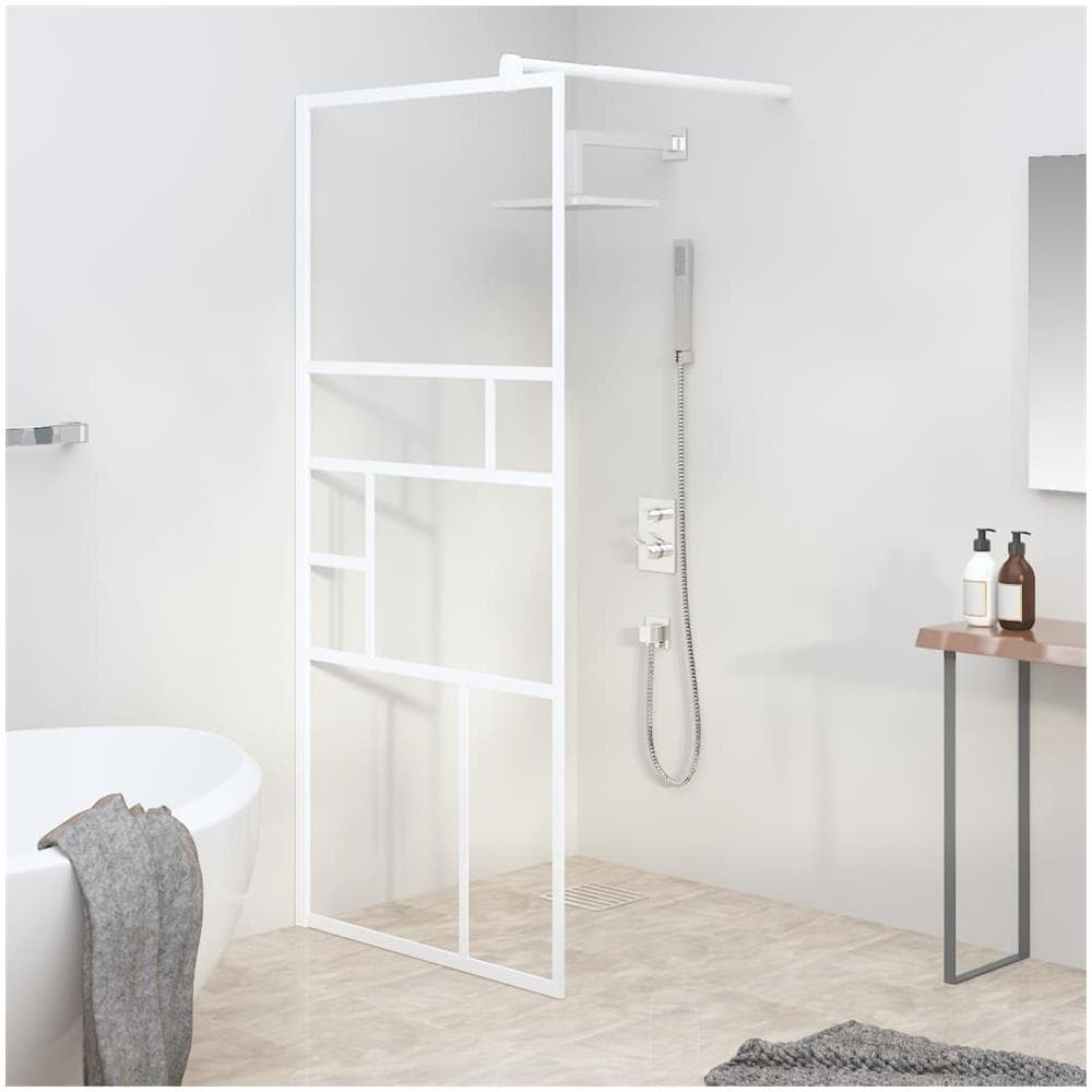 Parete Per Doccia Walk In 80x195 Cm In Vetro Esg Bianco - Foto 1