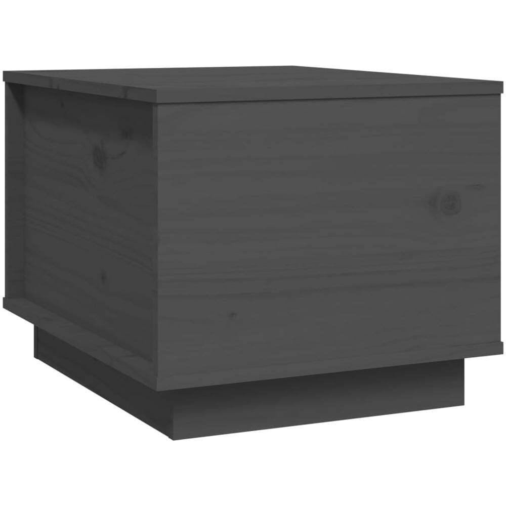 Tavolino Da Salotto Grigio 40x50x35 Cm Legno Massello Di Pino - Foto 2