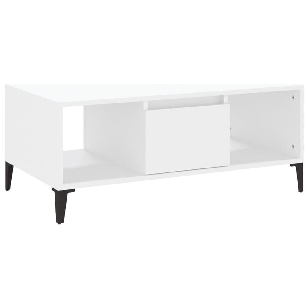 Tavolino Da Salotto Bianco 90x50x36,5 Cm In Legno Multistrato - Foto 2