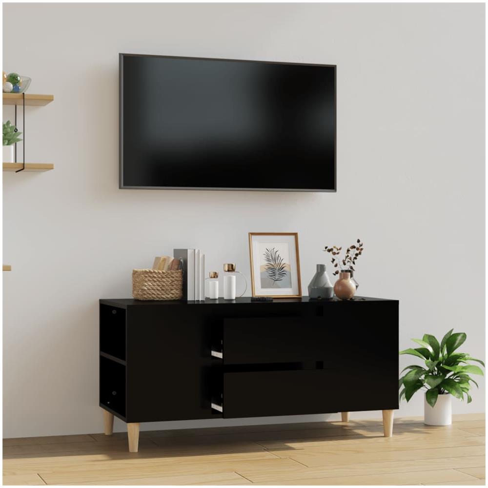Mobile Porta Tv Nero 102x44,5x50 Cm In Legno Multistrato - Foto 1