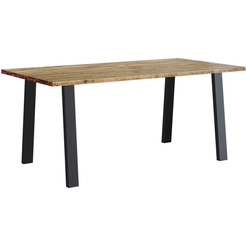 Tavolo Da Pranzo 150x90x75 Cm In Legno Massello Di Acacia - Foto 2