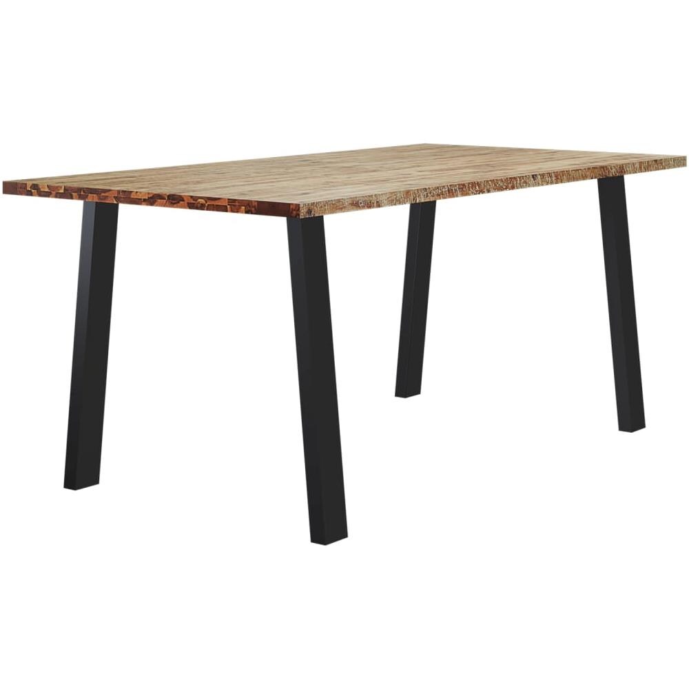 Tavolo Da Pranzo 150x90x75 Cm In Legno Massello Di Acacia - Foto 3