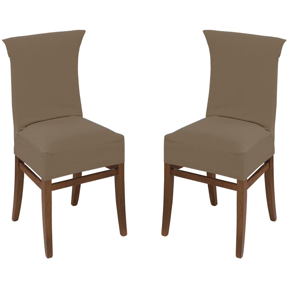 Coppia Coprisedia Con Schienale Antimacchia In Tinta Unita Modello Easy Tortora - Foto 1