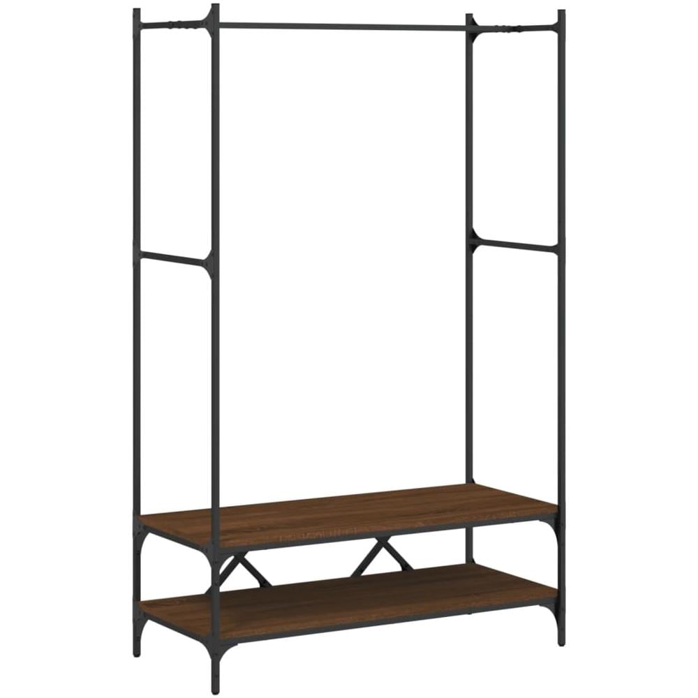 Appendiabiti Con Scaffali Rovere Marrone In Legno Multistrato - Foto 2