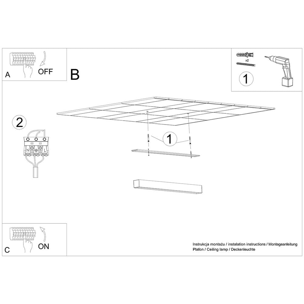 Sollux Lighting Lampada Da Soffitto Pinne 118 Bianco Th. 077 - Minimalista Lampada A Soffitto Bianco 6x118x6 Cm - Foto 7