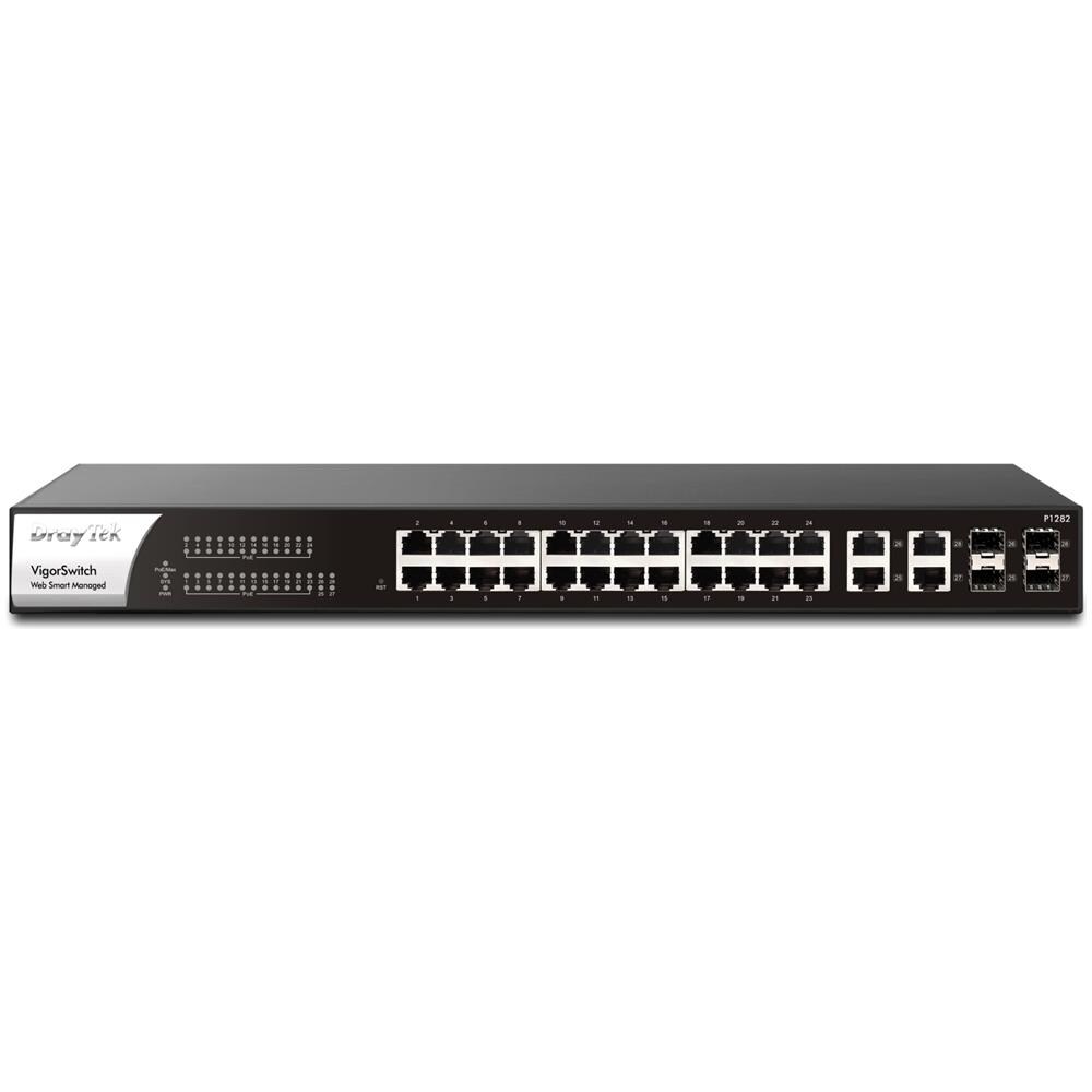 Switch di Rete Gestito P1282 Ethernet (10/100/1000) Supporto Power over Ethernet (PoE) 1U Colore Nero - Foto 1