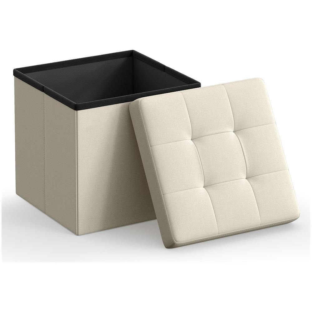 PUFA LSF028W01 Pouf Organizer Bianco Crema MDF Storage - Foto 2
