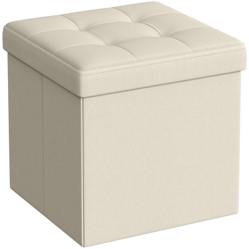 PUFA LSF028W01 Pouf Organizer Bianco Crema MDF Storage - Foto 1