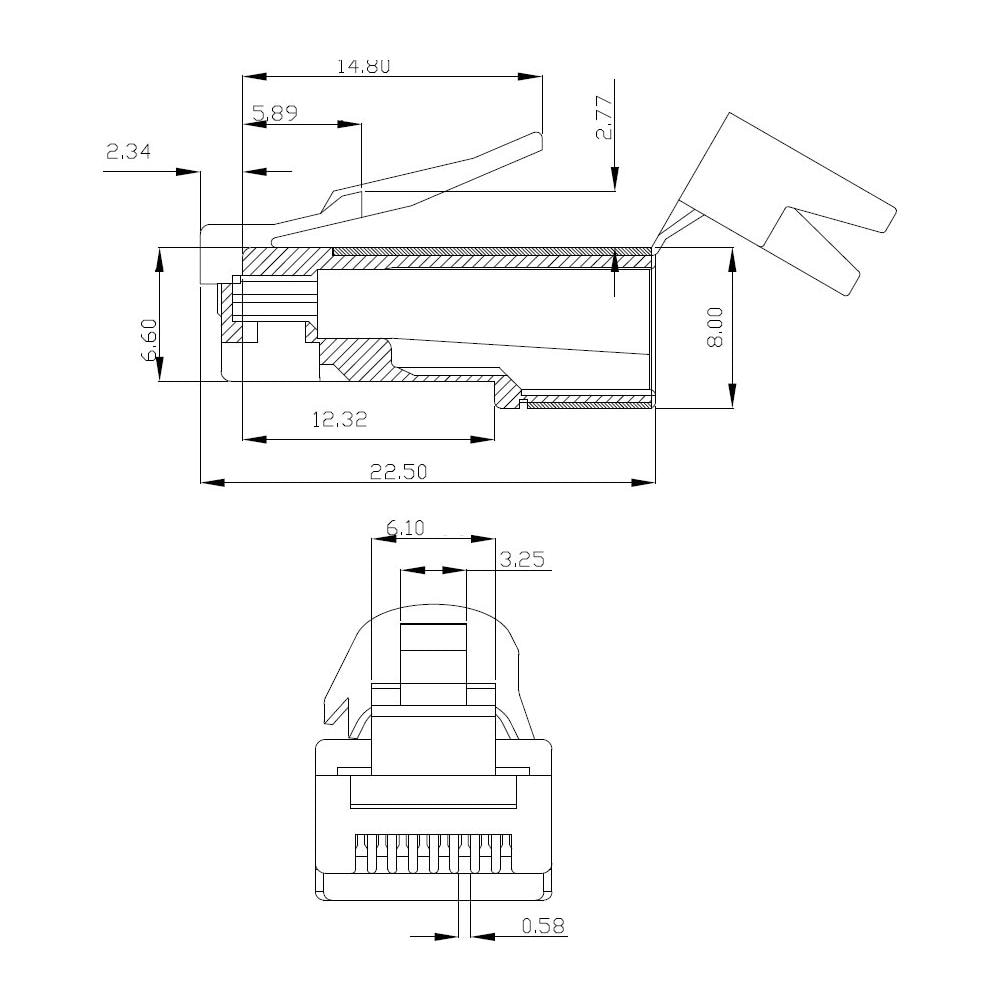 IWP-JAR-C6A - Confezione 70 plug RJ45 STP per Cavo Rigido / Flessibile Cat. 6A - Foto 2