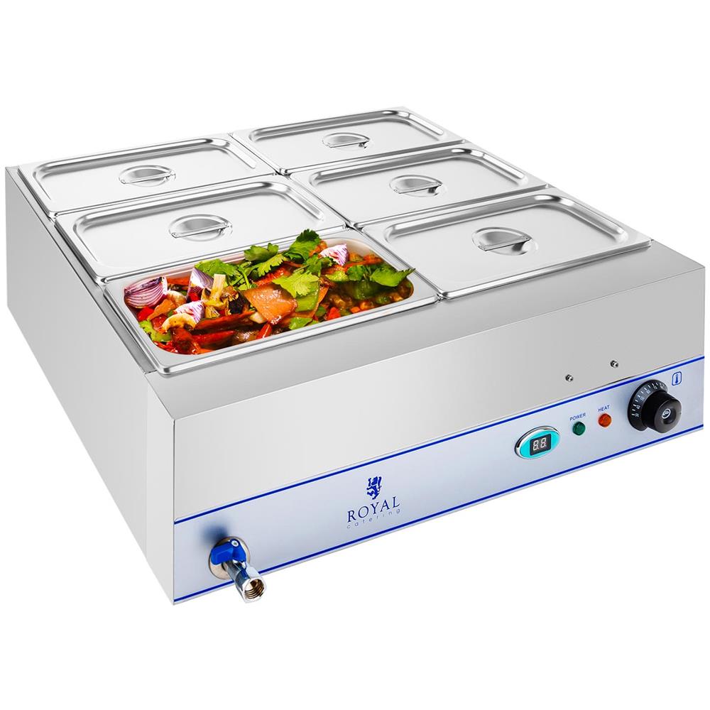 Bagnomaria Professionale - 2000 W - Gn 6 X 1/3 - Con Scarico - Foto 1