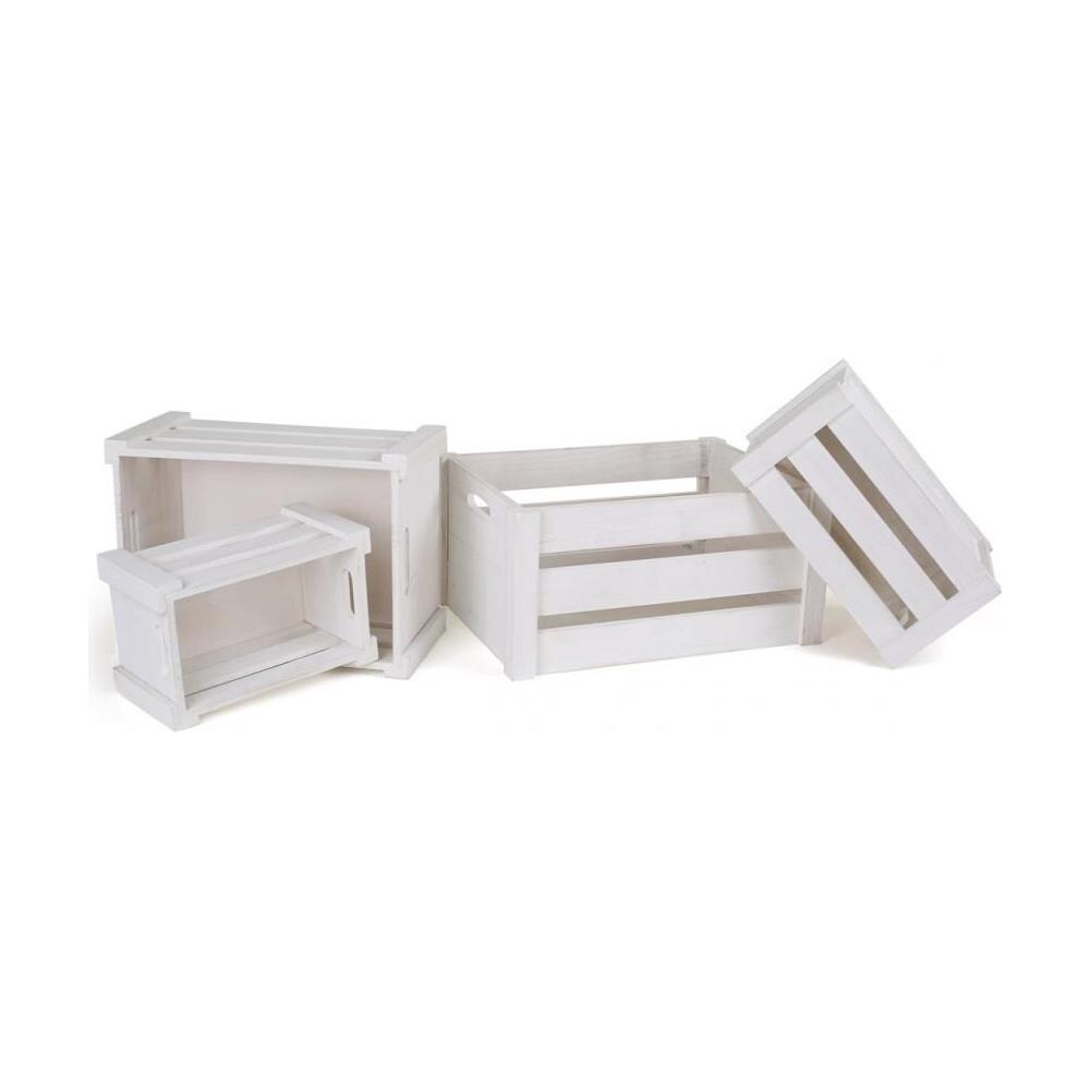 Set 4 Cassette Legno Bianco Decorative 4 Misure - Foto 2