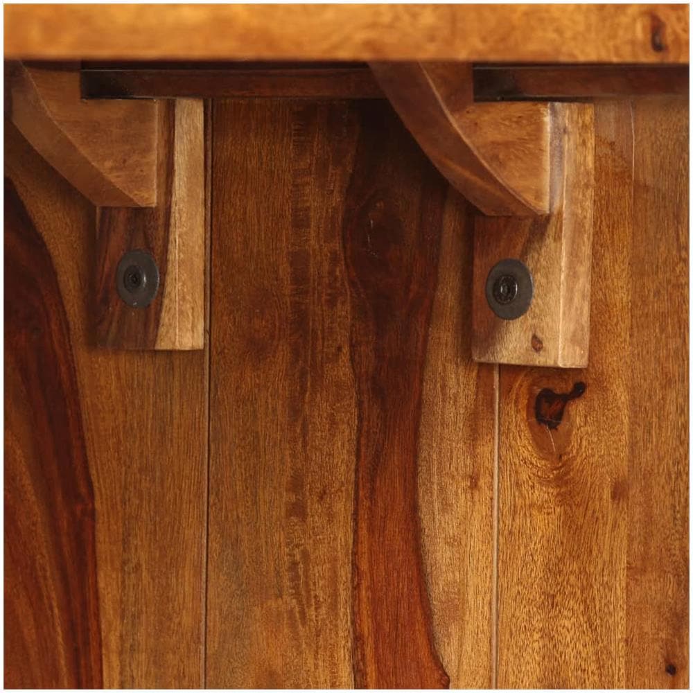 Tavolino / scrittoio In Legno Massello Di Sheesham Marrone - Foto 2