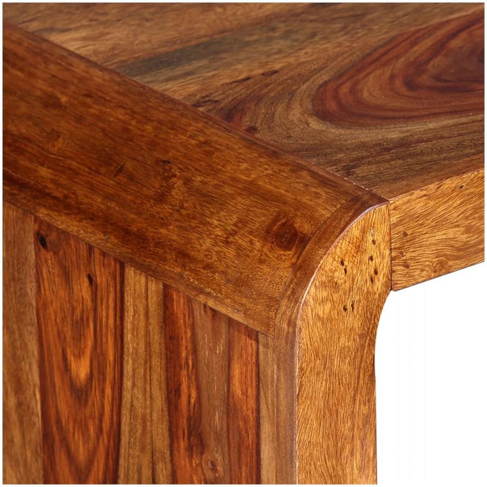 Tavolino / scrittoio In Legno Massello Di Sheesham Marrone - Foto 3