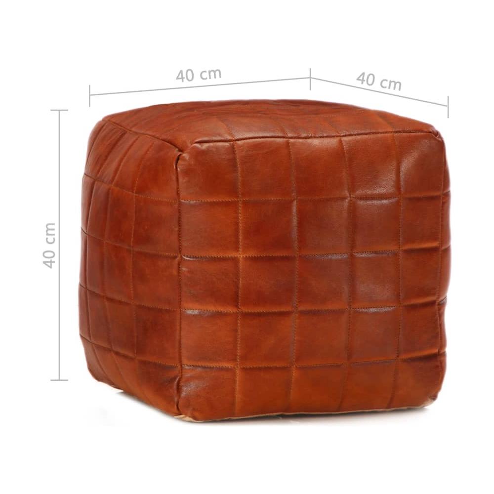 Pouf Tanno 40x40x40 Cm In Vera Pelle Di Capra - Foto 4