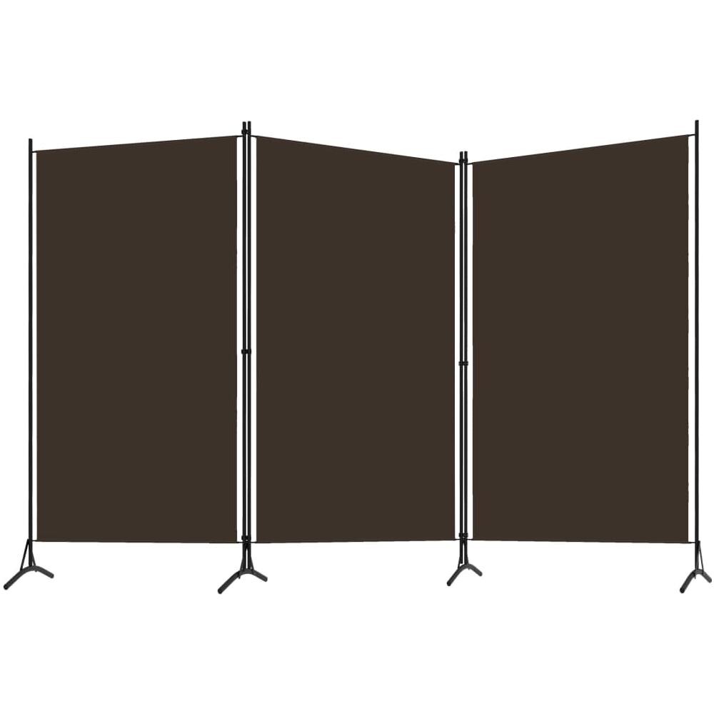 Paravento A 3 Pannelli Marrone 260x180 Cm - Foto 2