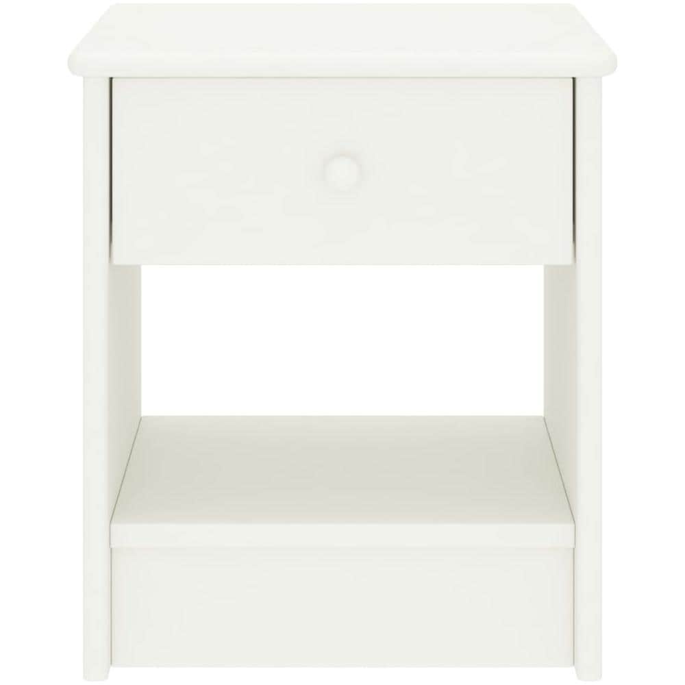 Comodino Bianco 35x30x40 Cm In Legno Massello Di Pino - Foto 2