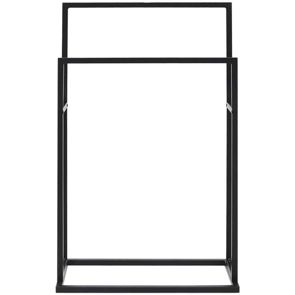 Portasciugamani Autoportante Nero 48x24x78,5 cm in Ferro - Foto 3