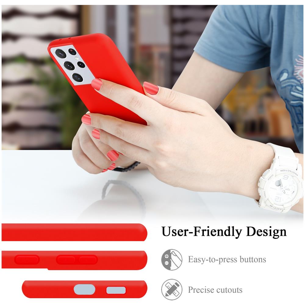 Custodia Compatibile Con Samsung Galaxy S22 Ultra In Liquid Rosso - Coperchio Protettivo In Silicone Tpu Flessibile - Foto 7