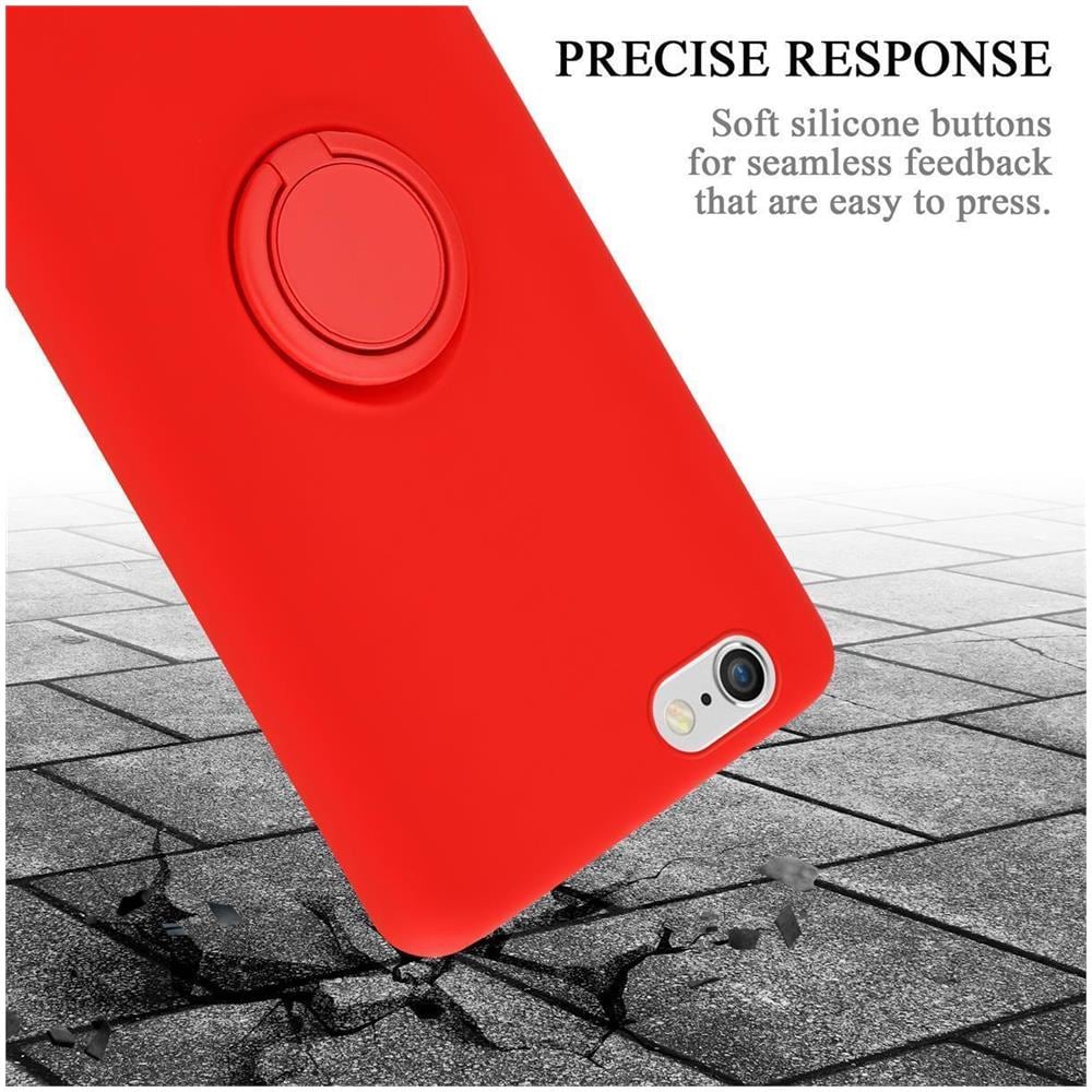 Custodia Compatibile Con Apple Iphone 6 / 6s In Liquid Rosso - Coperchio Protettivo In Silicone Tpu Flessibile Con Anello - Foto 8