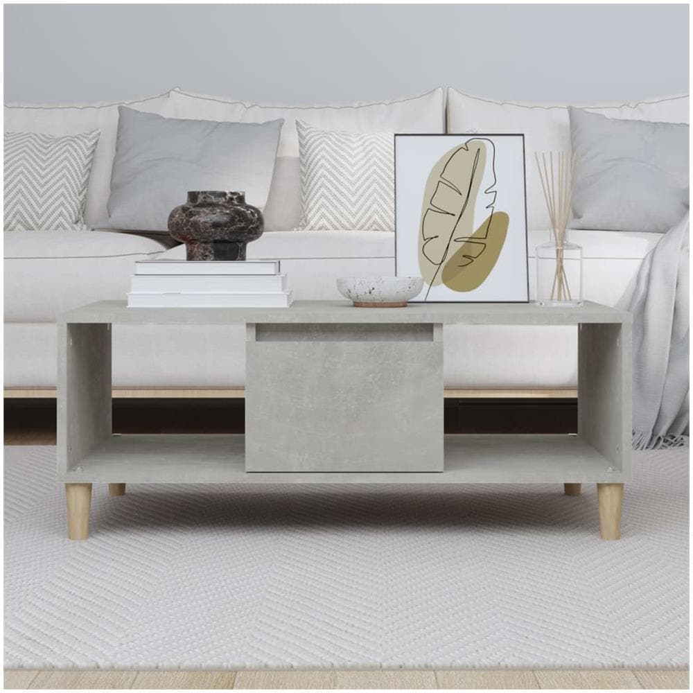 Tavolino Salotto Grigio Cemento 90x50x36,5 Cm Legno Multistrato - Foto 3