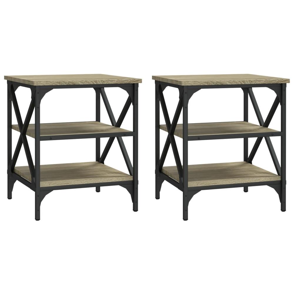 Tavolini 2 Pz Rovere Sonoma 40x42x50 Cm In Legno Multistrato - Foto 2