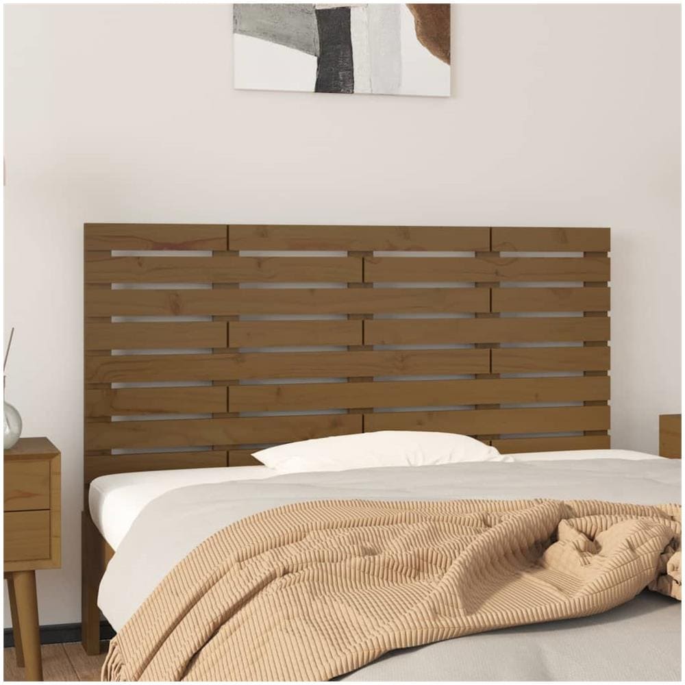 Testiera Da Parete Miele 126x3x63 Cm In Legno Massello Di Pino - Foto 1