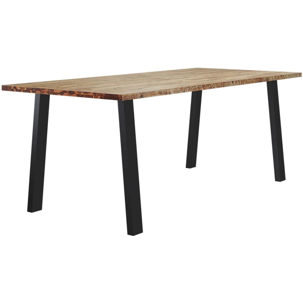 Tavolo Da Pranzo 200x90x75 Cm In Legno Massello Di Acacia - Foto 3