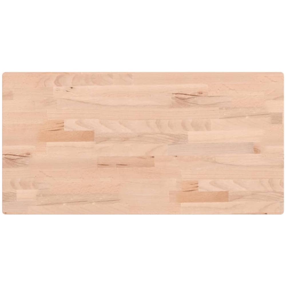 Piano Tavolo 80x40x2,5cm Rettangolare Legno Massello Di Faggio - Foto 2