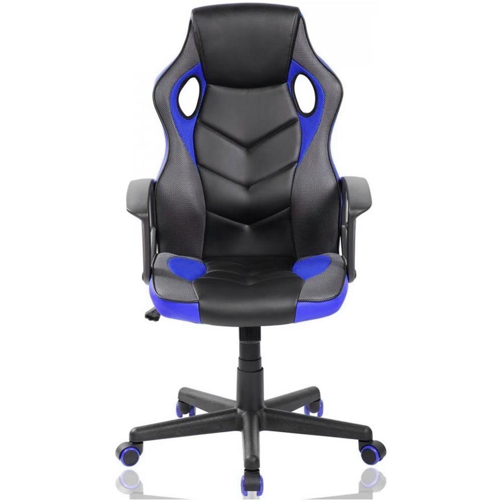 Sedia Poltrona Gaming Scrivania Ufficio Casa Regolabile Girevole Direzionale Blu - Foto 2