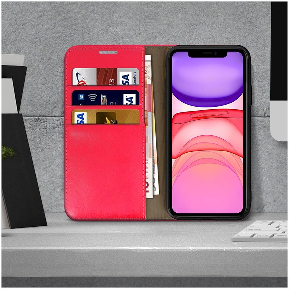 Custodia Apple Iphone 11pelle Portafoglio Funzione Stand - Rosso - Foto 2