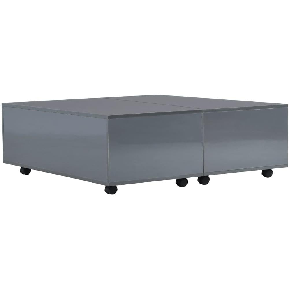Tavolino da Salotto Grigio Lucido 100x100x35 cm - Foto 2