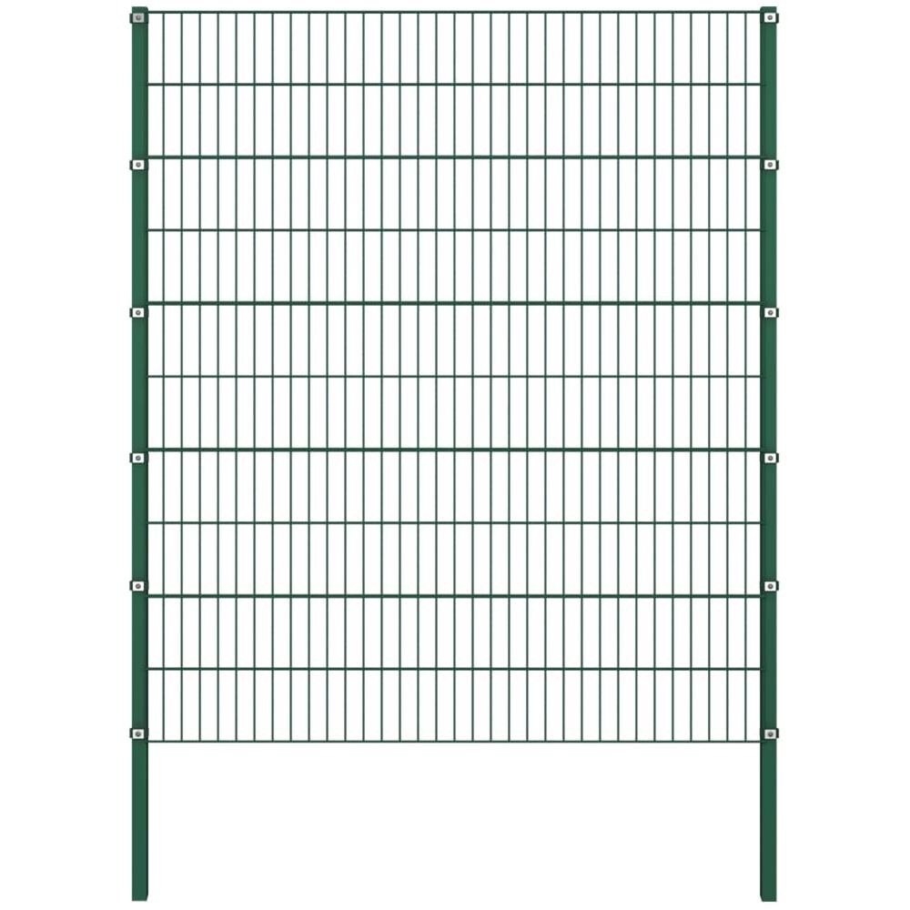 Pannello Di Recinzione Con Pali In Ferro 11,9x2 M Verde - Foto 2