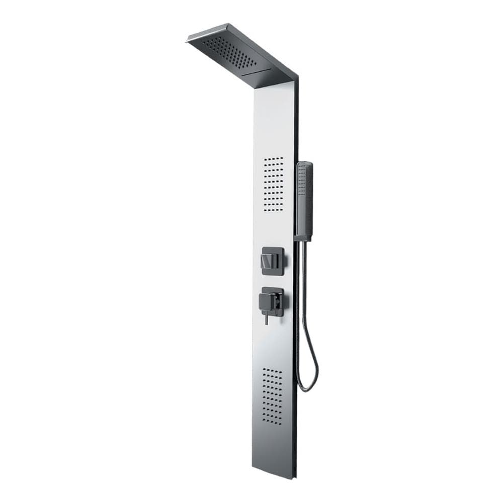 Colonna Doccia 002 4 Funzioni Acciaio Inox Getto A Cascata 2 Bocchette Idro Lombari L20xp44xh170 *** Finitura- : Spazzolato - Foto 2