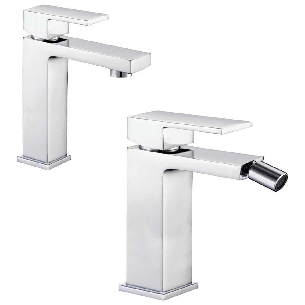 Miscelatore Rubinetto Bidet Cromato + Miscelatore Rubinetto Lavabo Cromato Bagno Casa - Foto 1