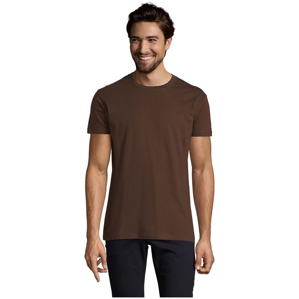 T-shirt Girocollo Da Uomo Modello Imperiale Taglia 2xl Colore Marrone Cioccolato - Foto 1