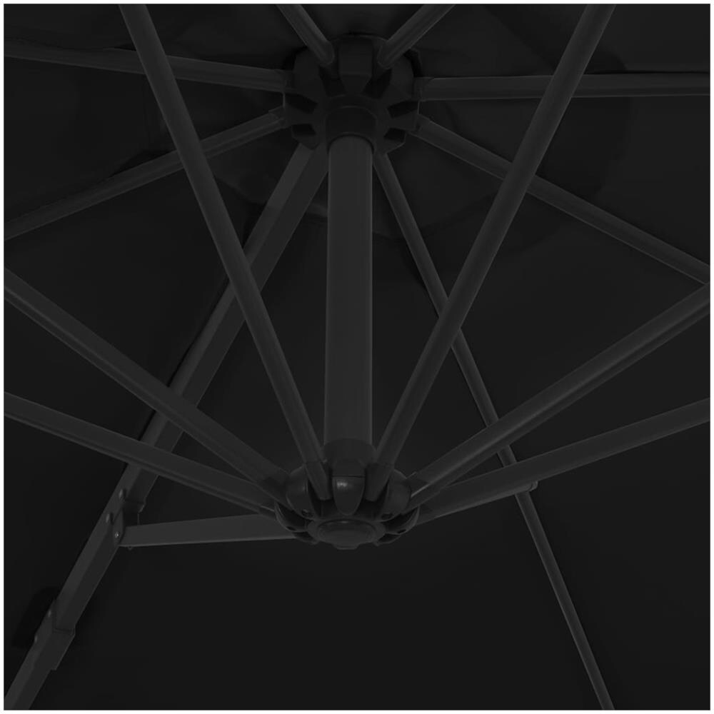 Ombrellone A Sbalzo Con Palo In Acciaio 300 Cm Nero - Foto 2