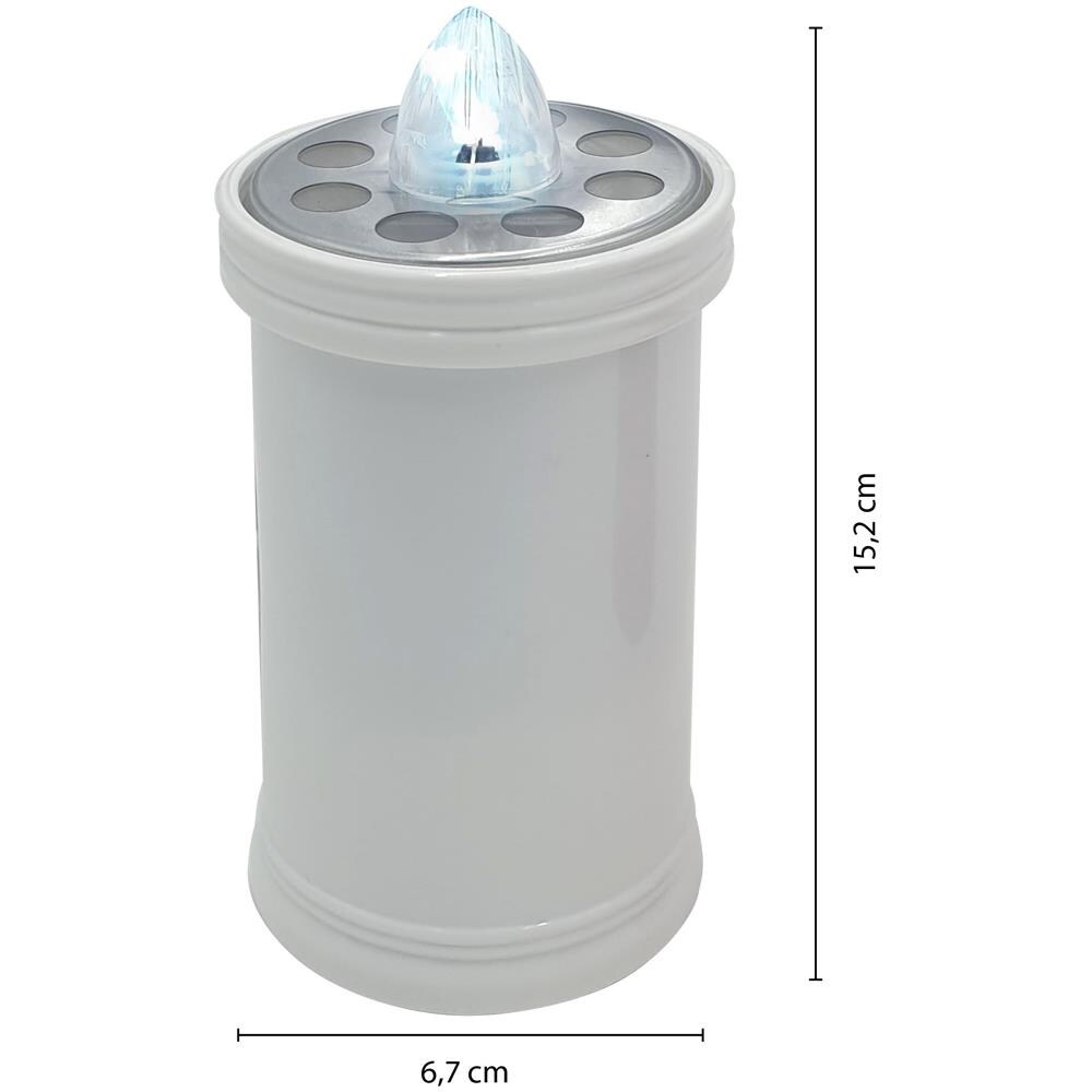 Lumino Elettrico A Led 15,2cm, Durata 120gg, Bianco Con Luce Fissa Bianca - Foto 1