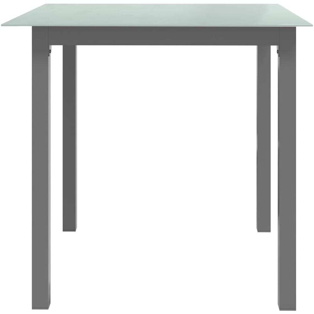 Tavolo da Giardino Antracite 80x80x74 cm in Alluminio e Vetro - Foto 2