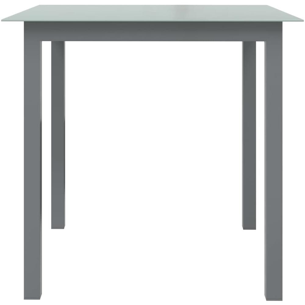 Tavolo da Giardino Antracite 80x80x74 cm in Alluminio e Vetro - Foto 3