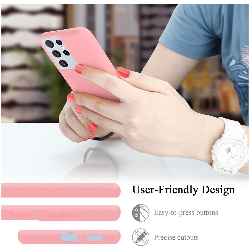 Custodia Compatibile Con Samsung Galaxy S22 Ultra In Liquid Rosa - Coperchio Protettivo In Silicone Tpu Flessibile - Foto 7