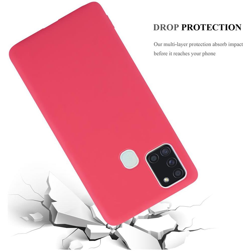 Custodia Compatibile Con Samsung Galaxy A21s In Candy Rosso - Coperchio Protettivo In Silicone Tpu Flessibile - Foto 8