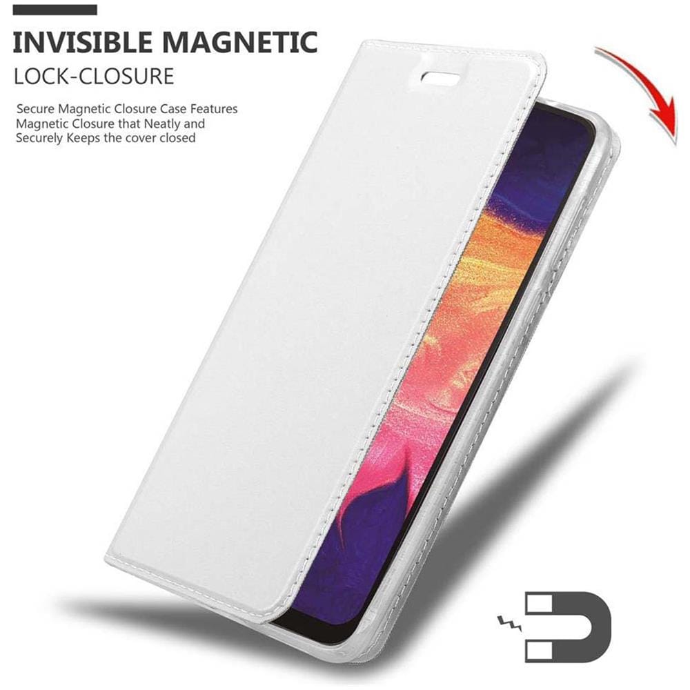 Custodia Compatibile Con Samsung Galaxy A10 In Classy Argento - Coperchio Protettiva Con Chiusura Magnetica, Funzione Stand E Tasca Per Le Carte - Foto 8