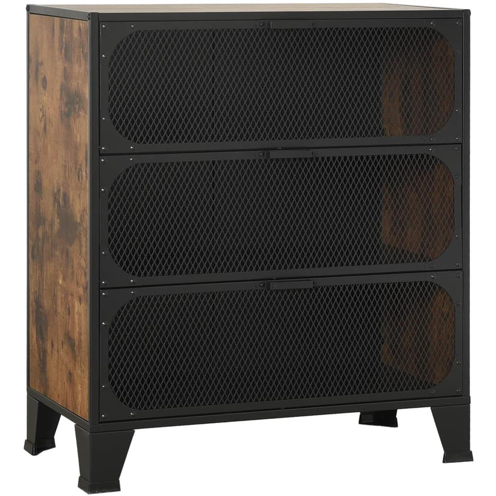 Armadietto Marrone Rustico 72x36x82 Cm In Metallo E Mdf - Foto 2