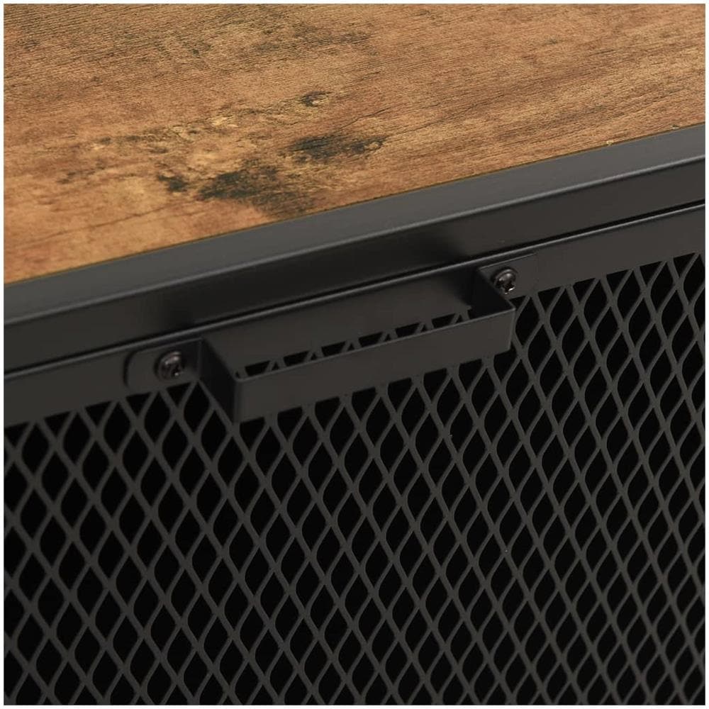 Armadietto Marrone Rustico 72x36x82 Cm In Metallo E Mdf - Foto 3