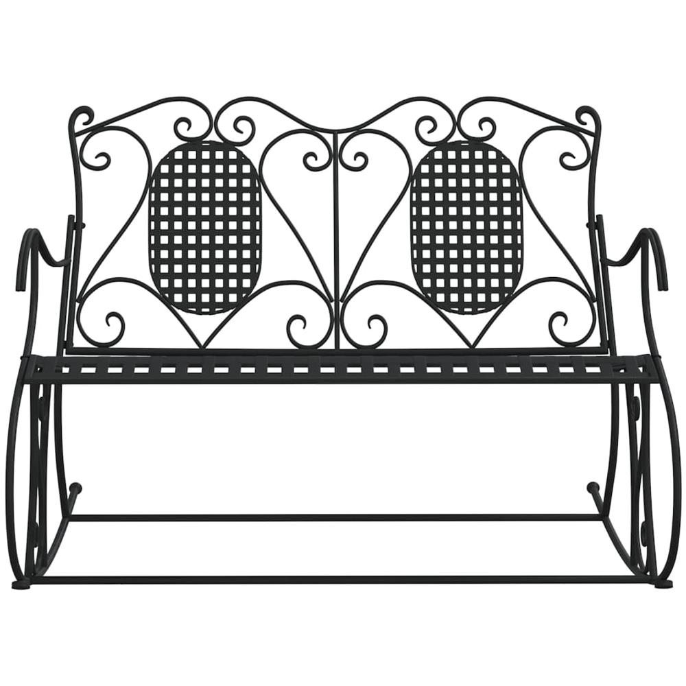 Panca a Dondolo a 2 Posti 113 cm Nera in Acciaio - Foto 3