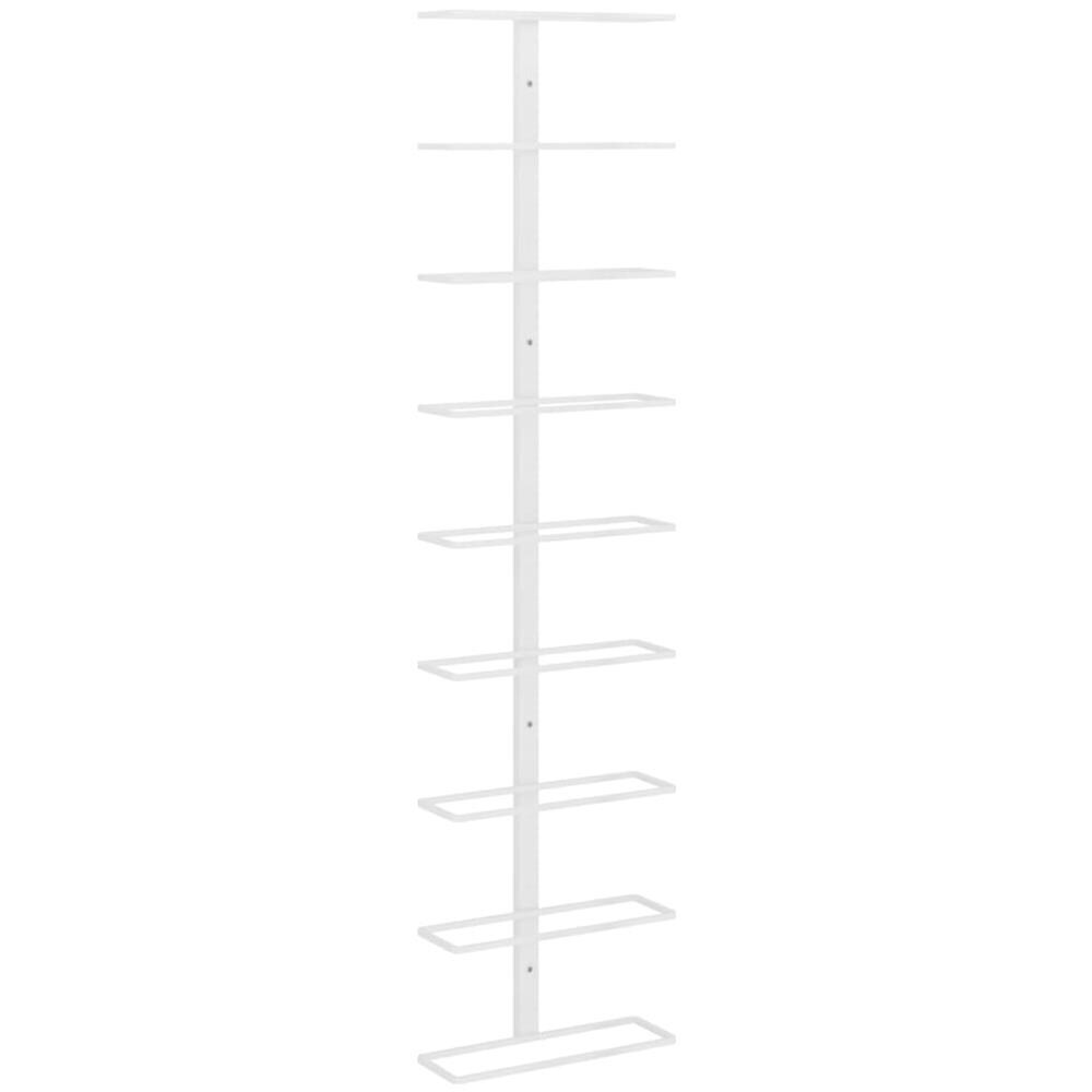 Portavini da Parete per 9 Bottiglie Bianco in Ferro - Foto 2